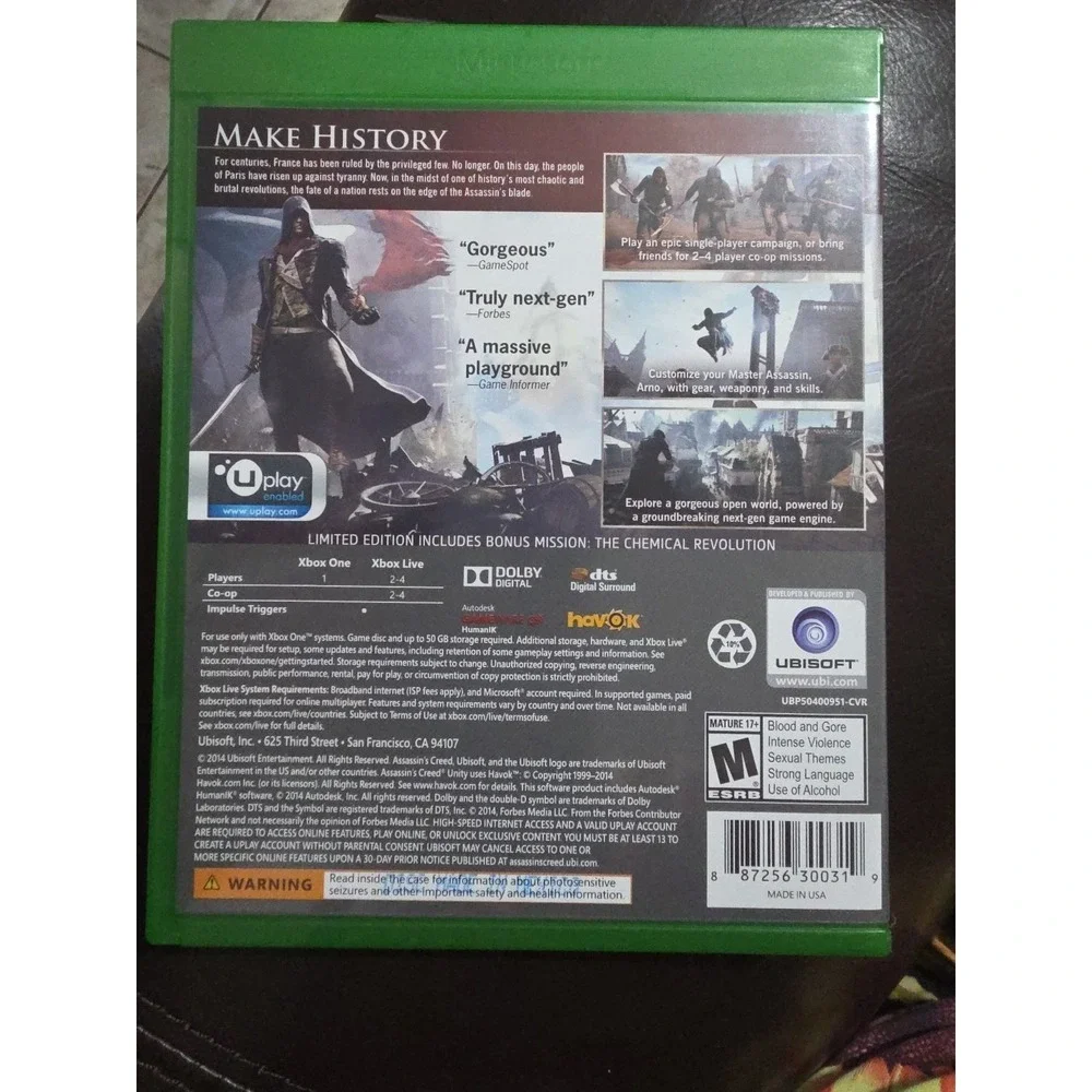Assassin's Creed: Unity -- Limited Edition‎ (Microsoft Xbox One, 2014)